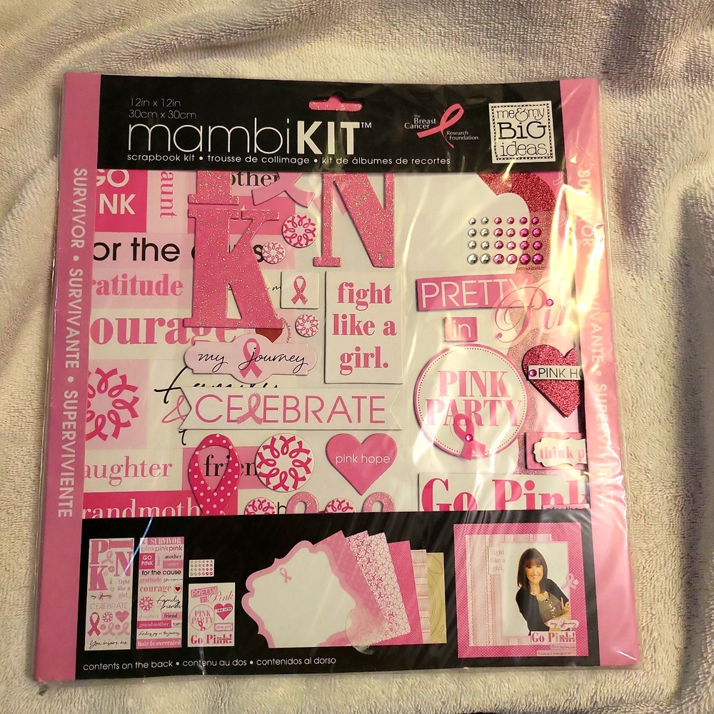 Mambikit breast cancer survivor pink scrapbook kit NEW